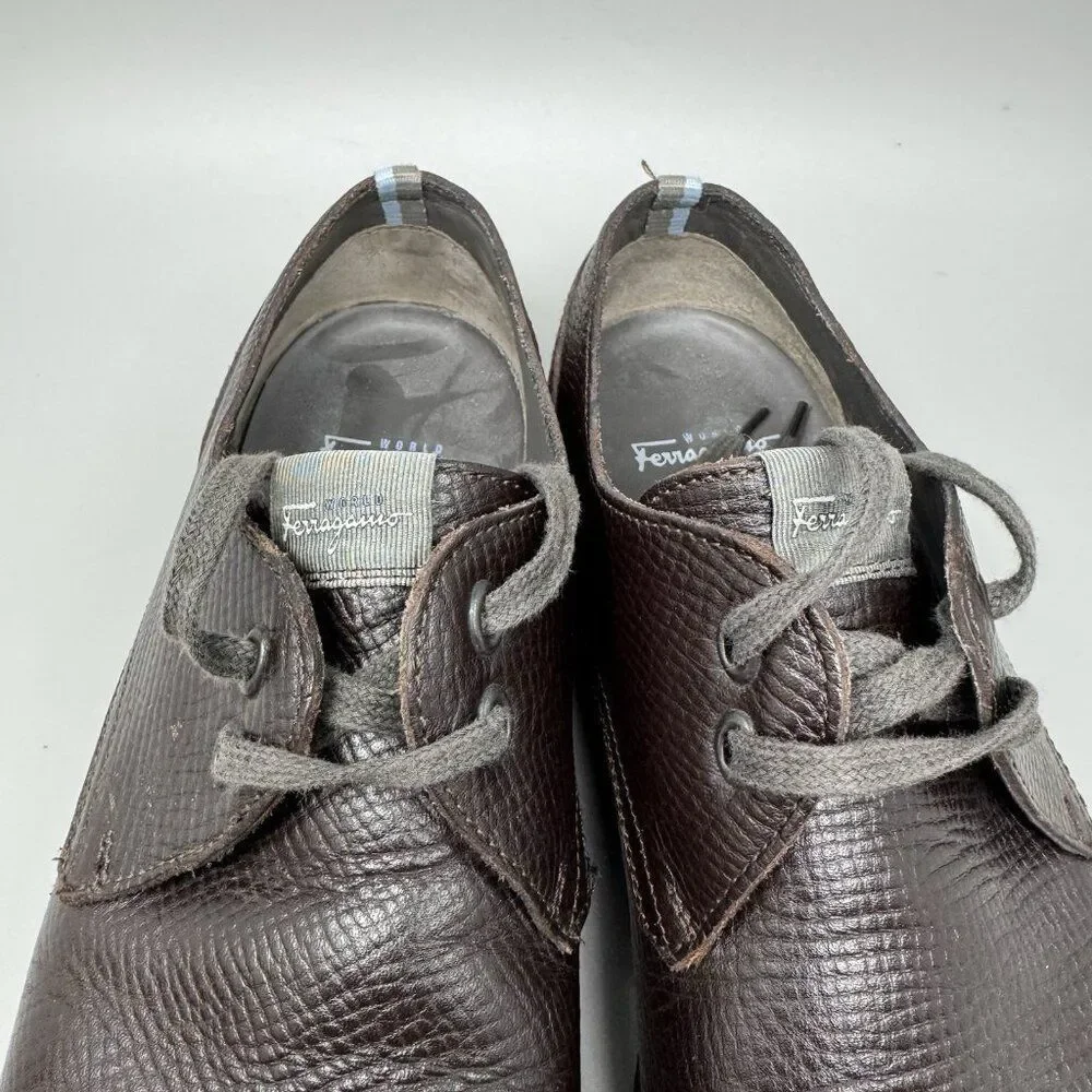 Salvadore Ferragamo World Mens Soft Soled Leather Shoes Size 8
